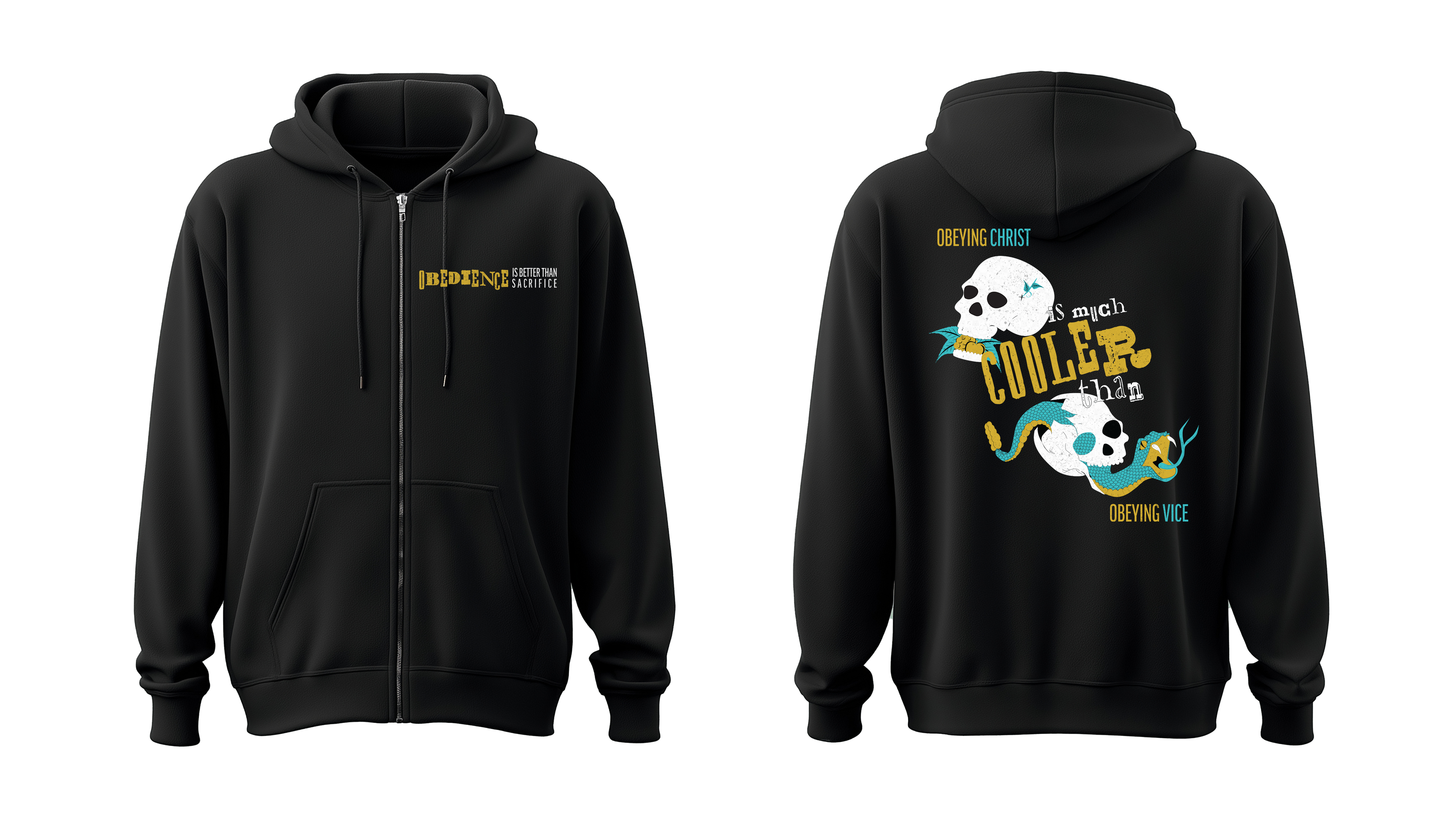 Obeying Christ is Cooler Than Obeying Vice Zip Up Hoodie